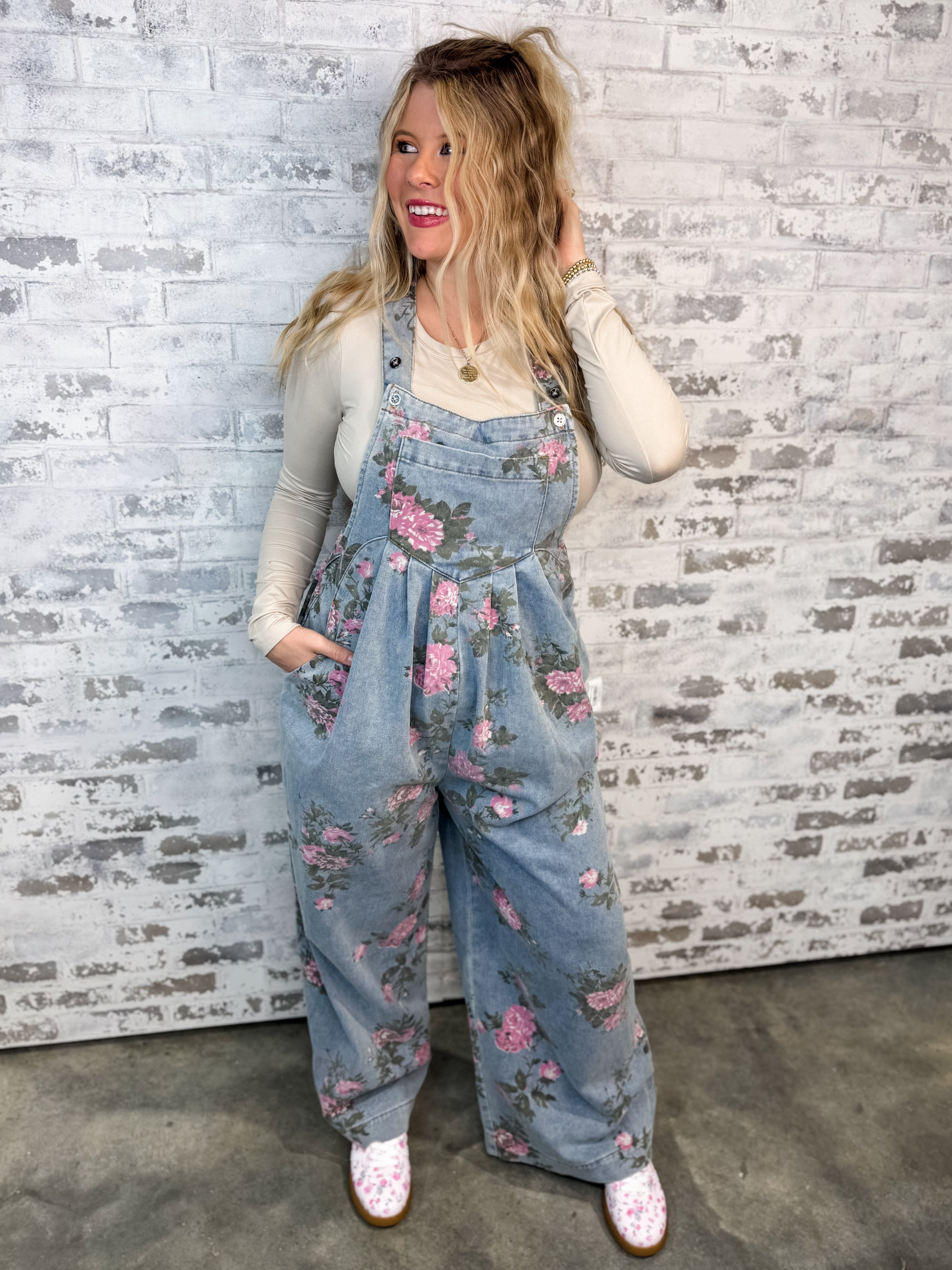 Garden Drift Denim Jumpsuit
