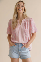 Delicate Meadow Panel Blouse