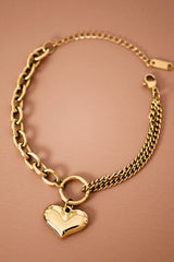 Golden Drift Heart Bracelet