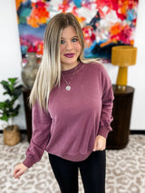 Cloudy Haze Fleece Sweatshirt - Eggplant