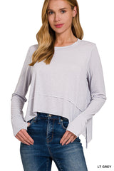 Ripple Effect Top - Grey | DOORBUSTER