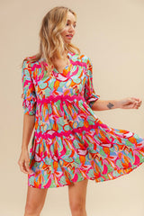 Wild Bloom Tiered Mini Dress