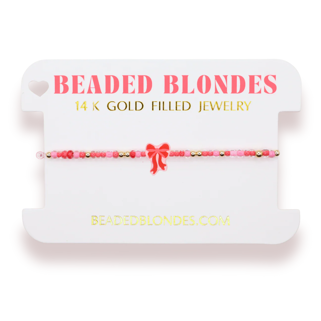 Beaded Blondes Valentines Bow Sprinkle Bracelet