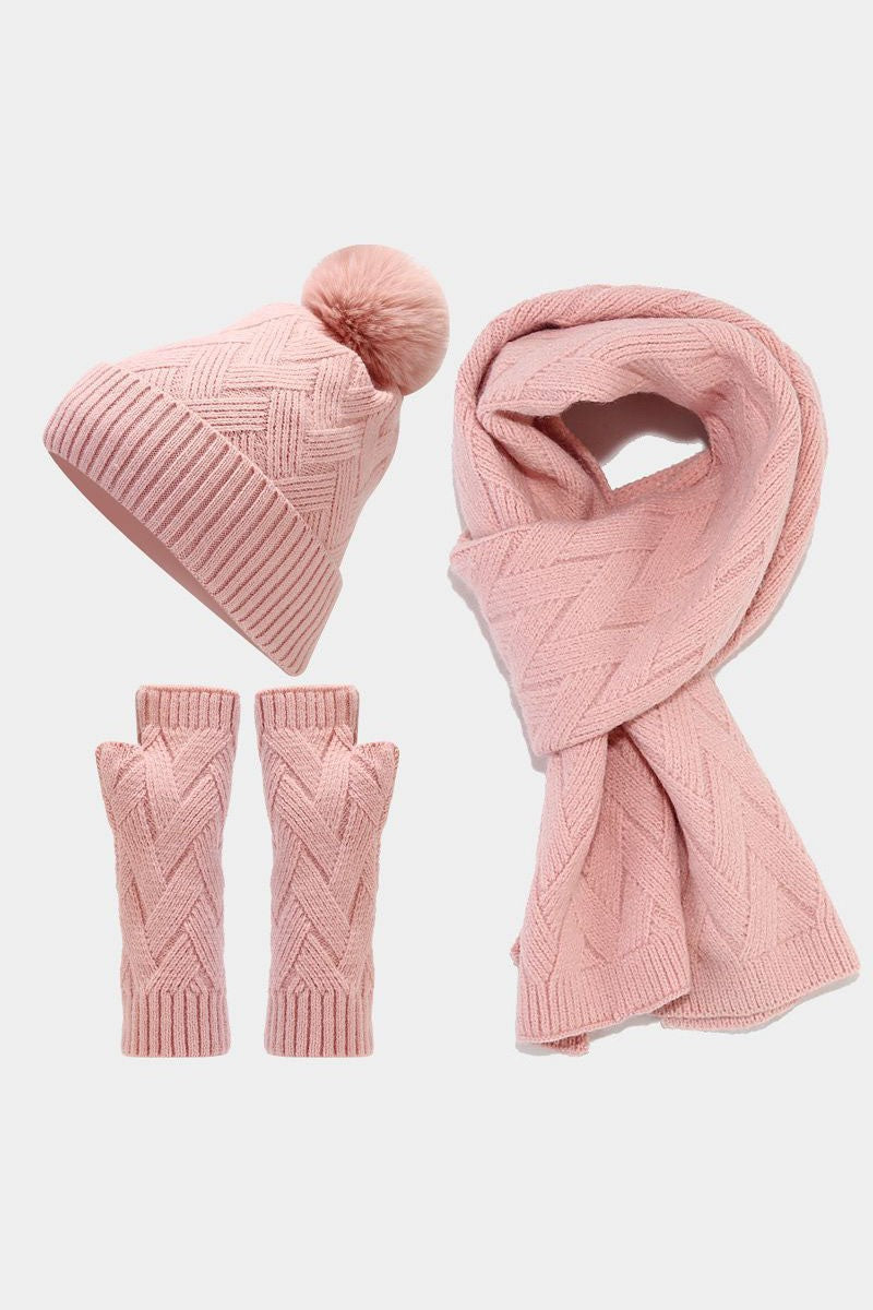 Knit Winter Trio - Pink