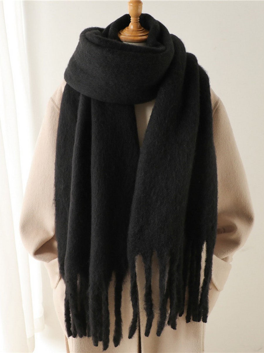 Cloud Nine Tassel Scarf - Black