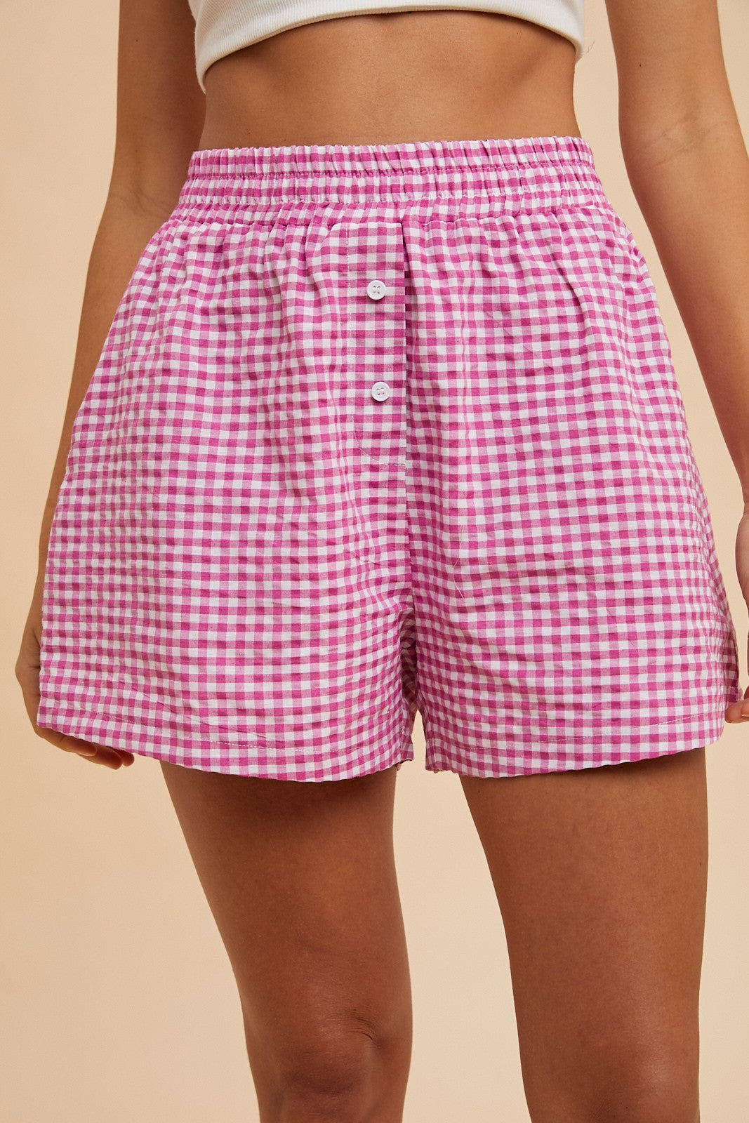 Picnic Ready Gingham Shorts - Pink