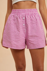 Picnic Ready Gingham Shorts - Pink