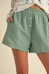 Picnic Ready Gingham Shorts - Green