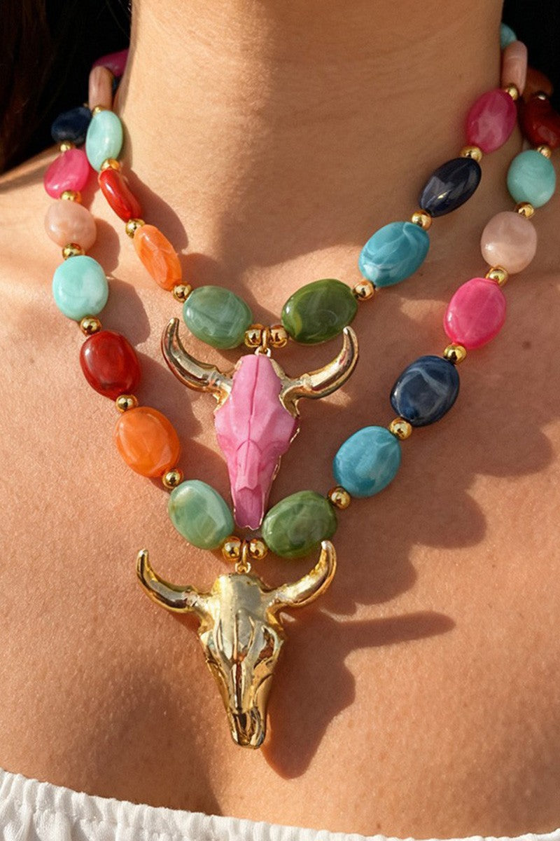 Rustic Rebel Bull Necklace
