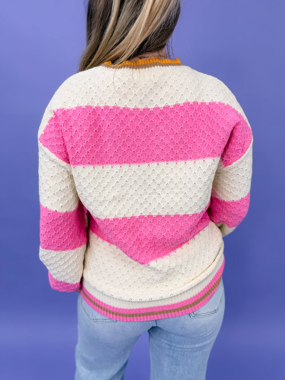 Pink About It Striped Sweater