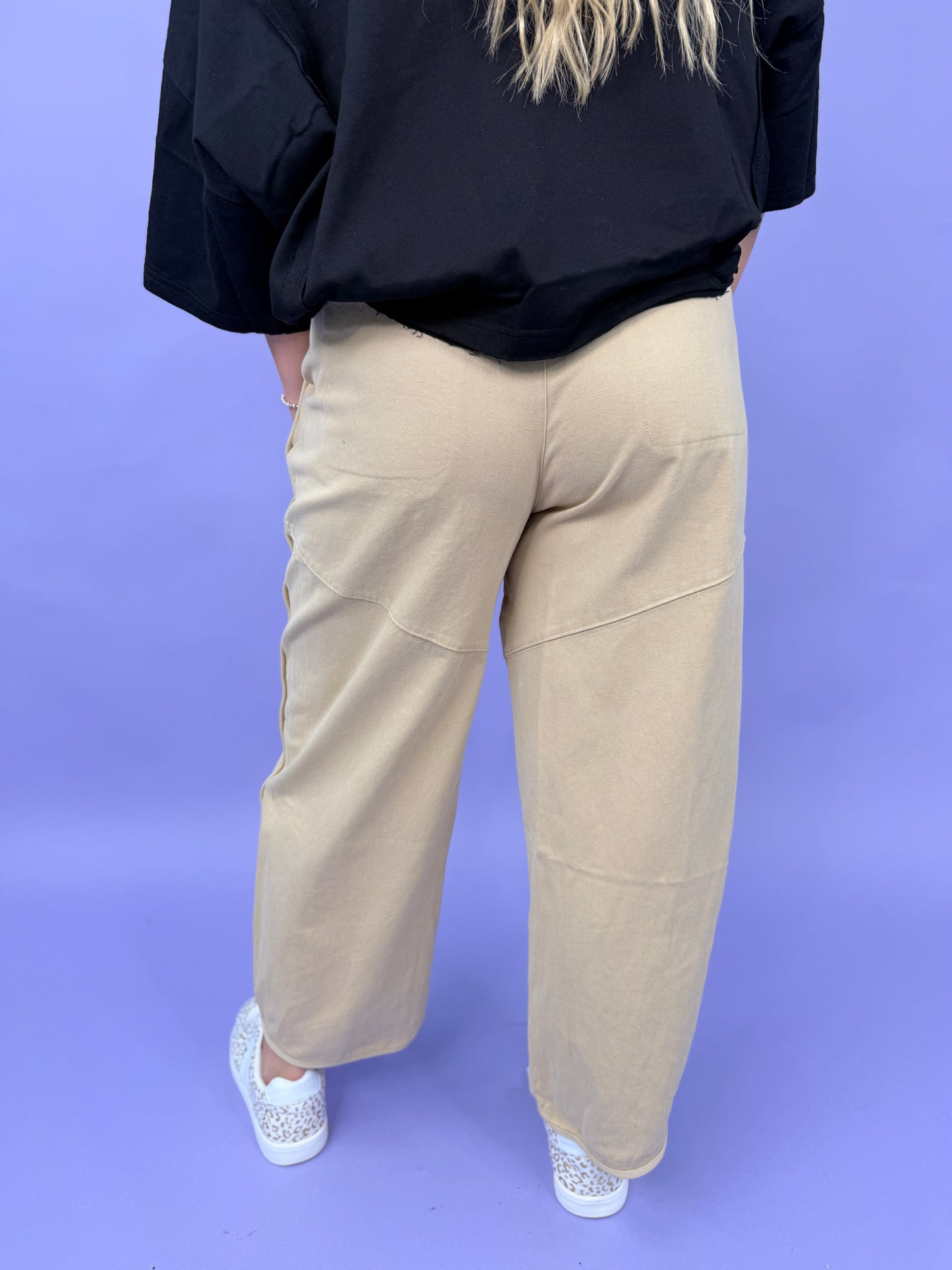 Mineral Washed Terry High Rise Cargo Pant