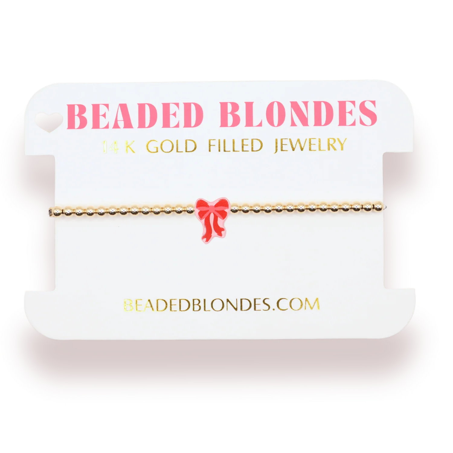 Beaded Blondes Valentines Bow Bracelet