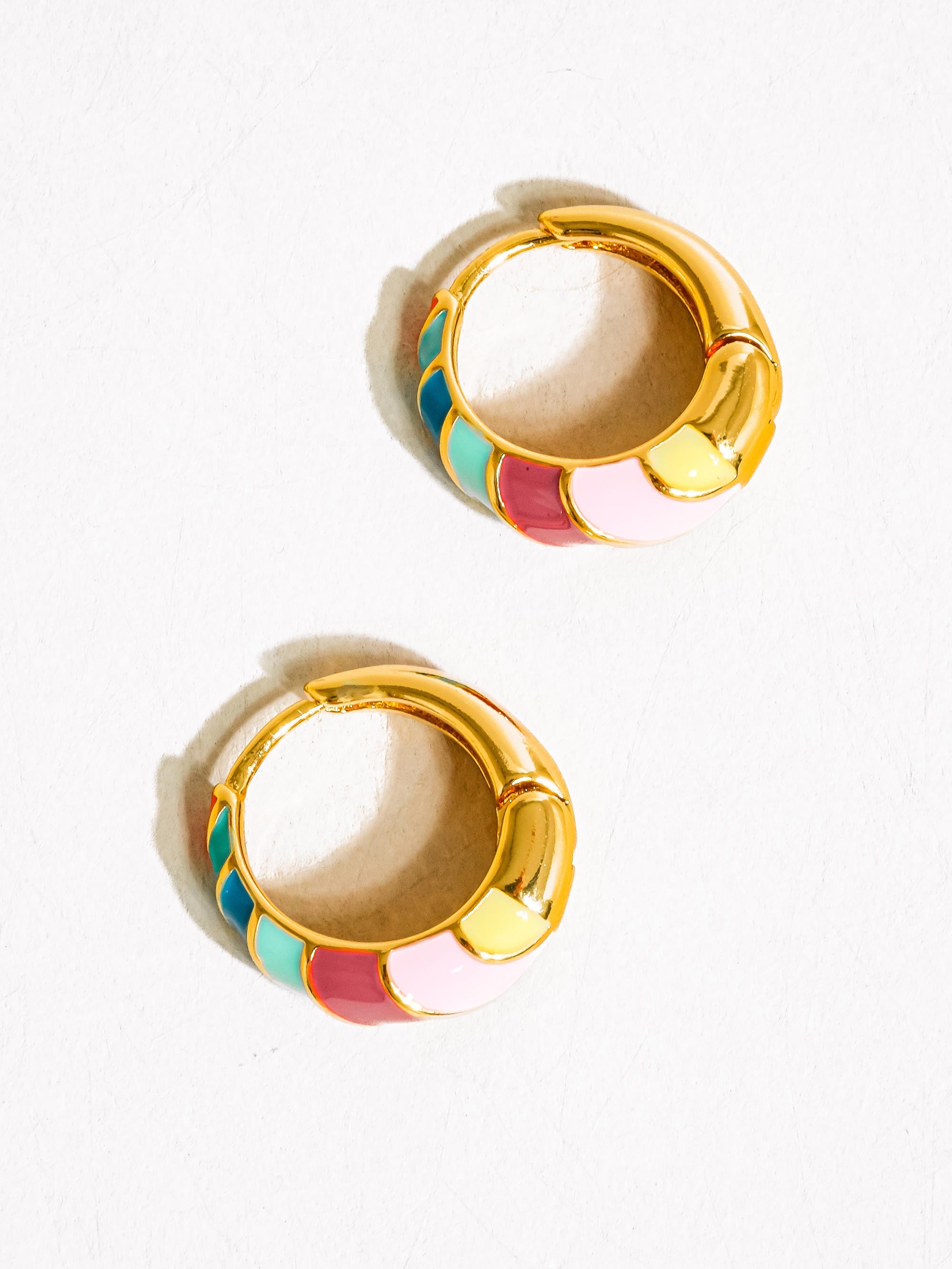 Color Pop Gold Hoop Earrings