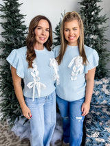 Feminine Weave Sweater - Blue