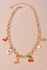Boots & Berries Necklace - Gold
