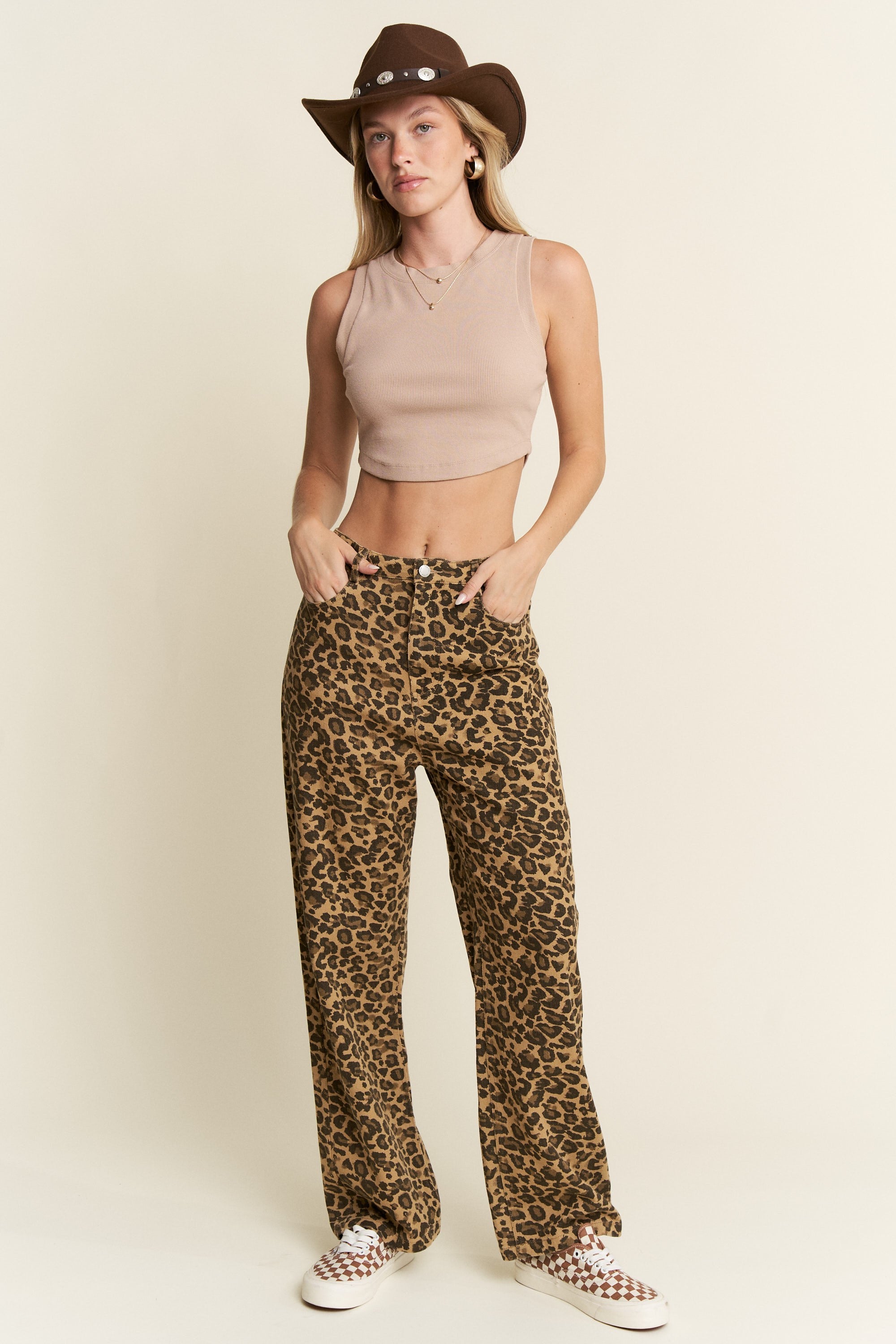Feline Fade Jeans - Beige