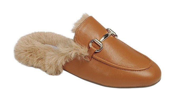 Hushpuppy Fur Loafers - Tan