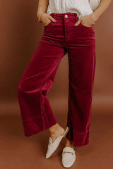 Cove Wide Leg Pants - Burgundy
