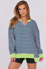 The Weekend Whimsy Stripe Pullover - Pink