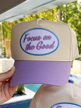 Focus On The Good Vintage Trucker Hat - Lilac