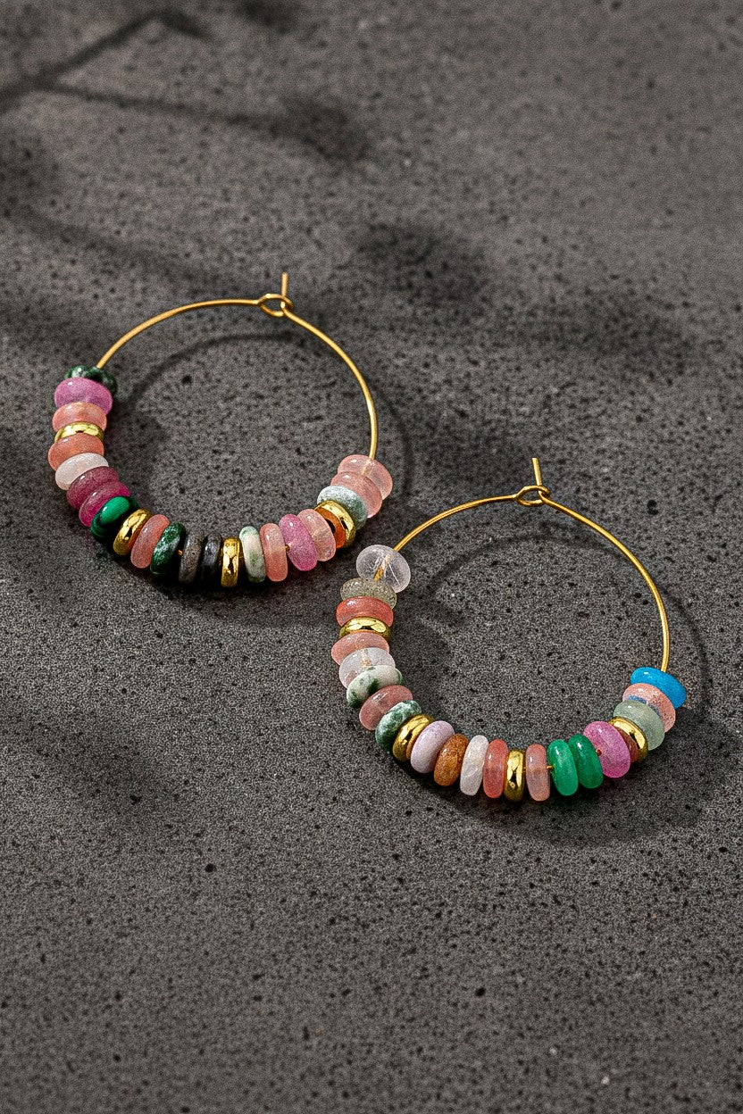 Agate Rainbow Hoops