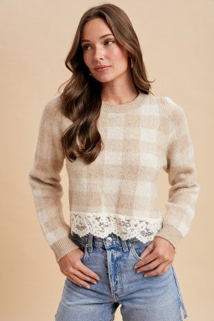 Checkmate Lace Sweater