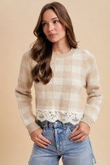 Checkmate Lace Sweater