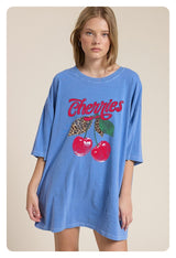 Cherries Leopard Graphic Tee