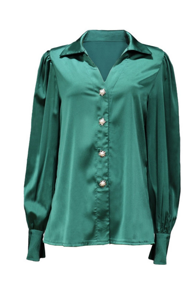 Celeste Satin Top - Darkgreen *Final Sale*