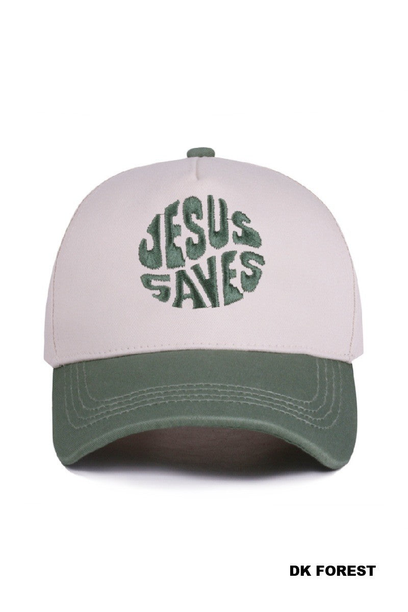 Jesus Saves Canvas Cap - Forest | DOORBUSTER