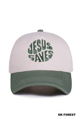 Jesus Saves Canvas Cap - Forest | DOORBUSTER