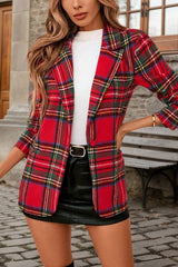 Gentle Lines Plaid Blazer