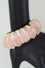 Marble Muse Cuff Bracelet - Gold Pink