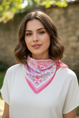 Floral Mosaic Bandana - Pink