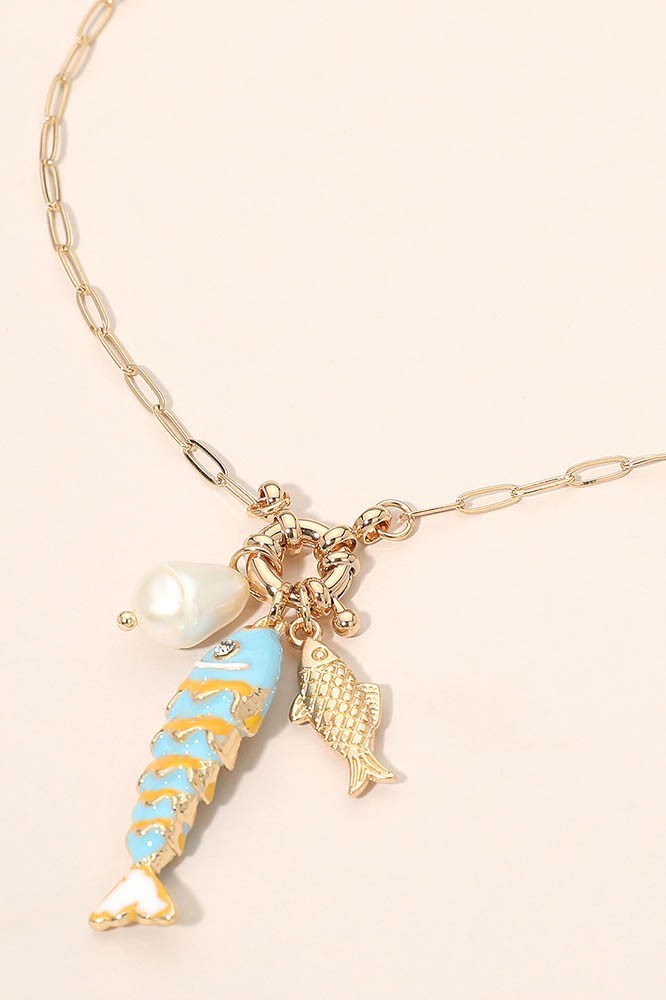 Ocean Pearl Charm Necklace