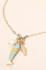 Ocean Pearl Charm Necklace
