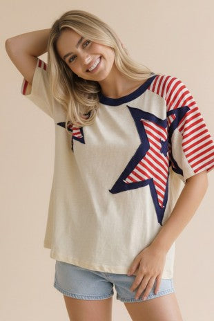 Star Patchwork Casual Tee