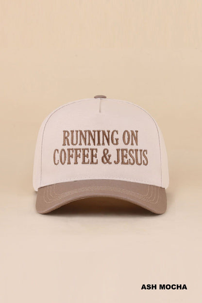Running On Coffee & Jesus Two Tone Cotton Hat