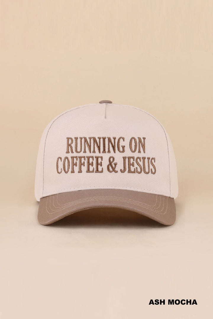 Running On Coffee & Jesus Two Tone Cotton Hat