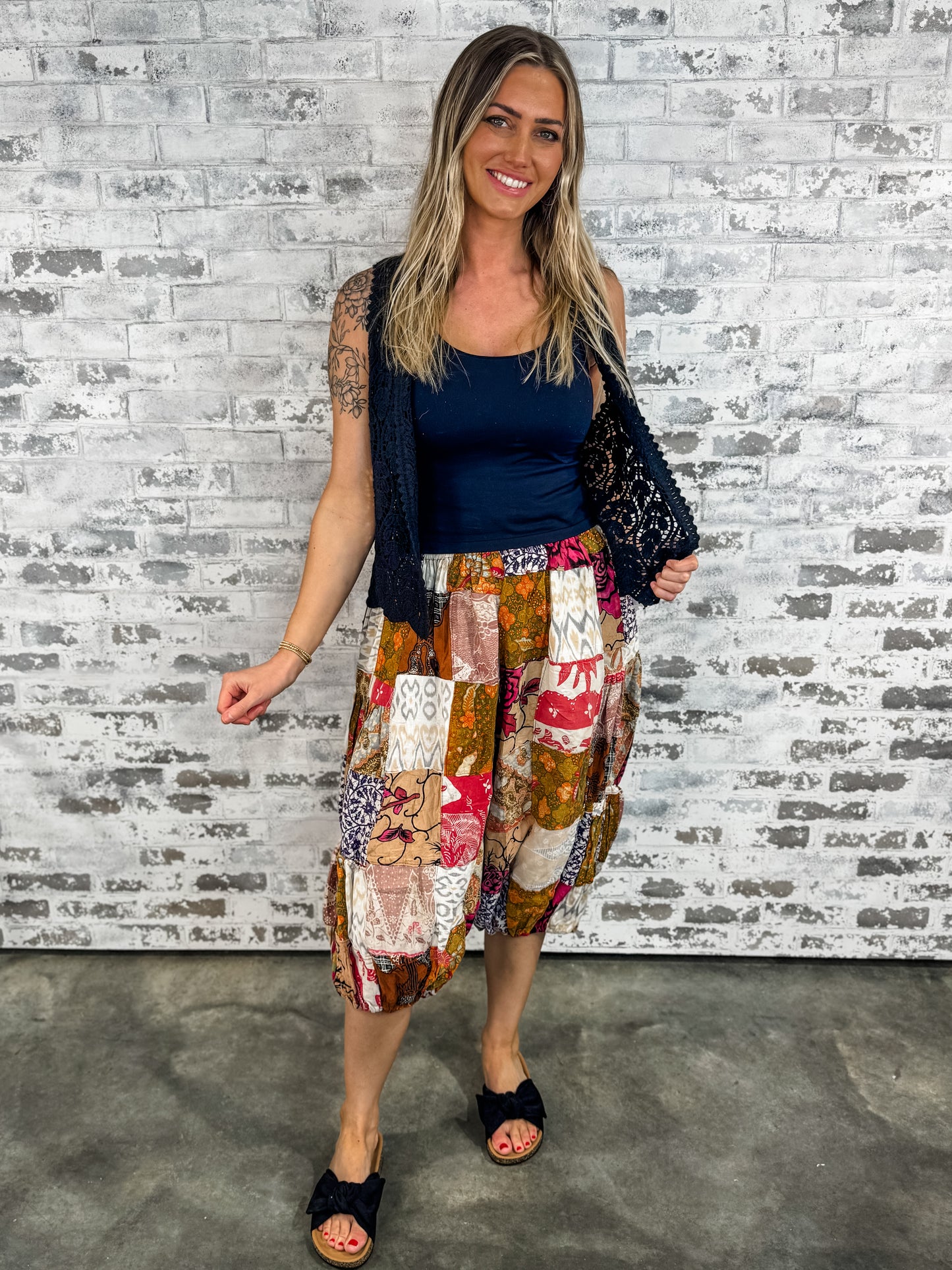 JG Patchwork sunrise Pant - Red *Final Sale*