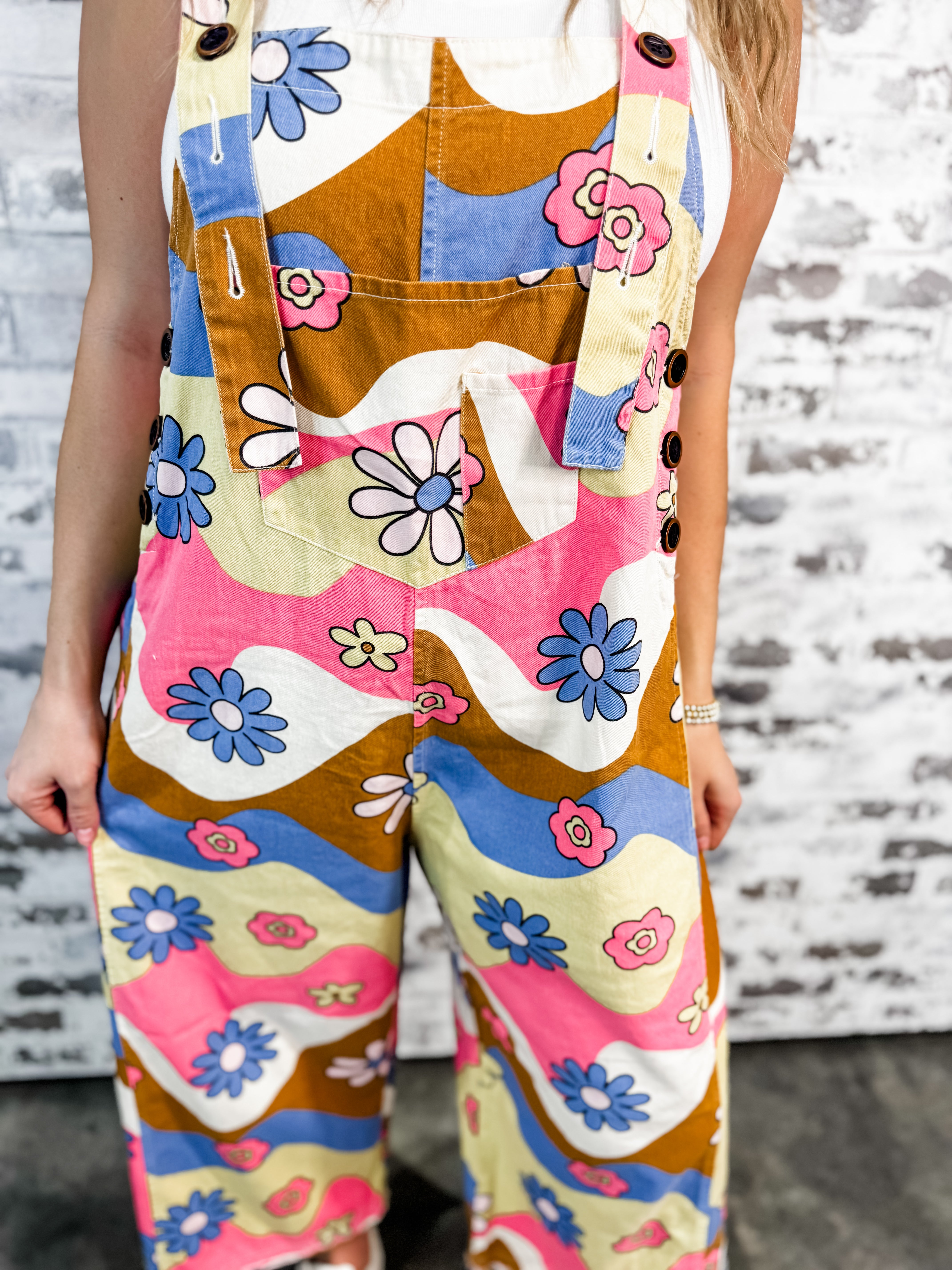 Sunfade Print Overalls