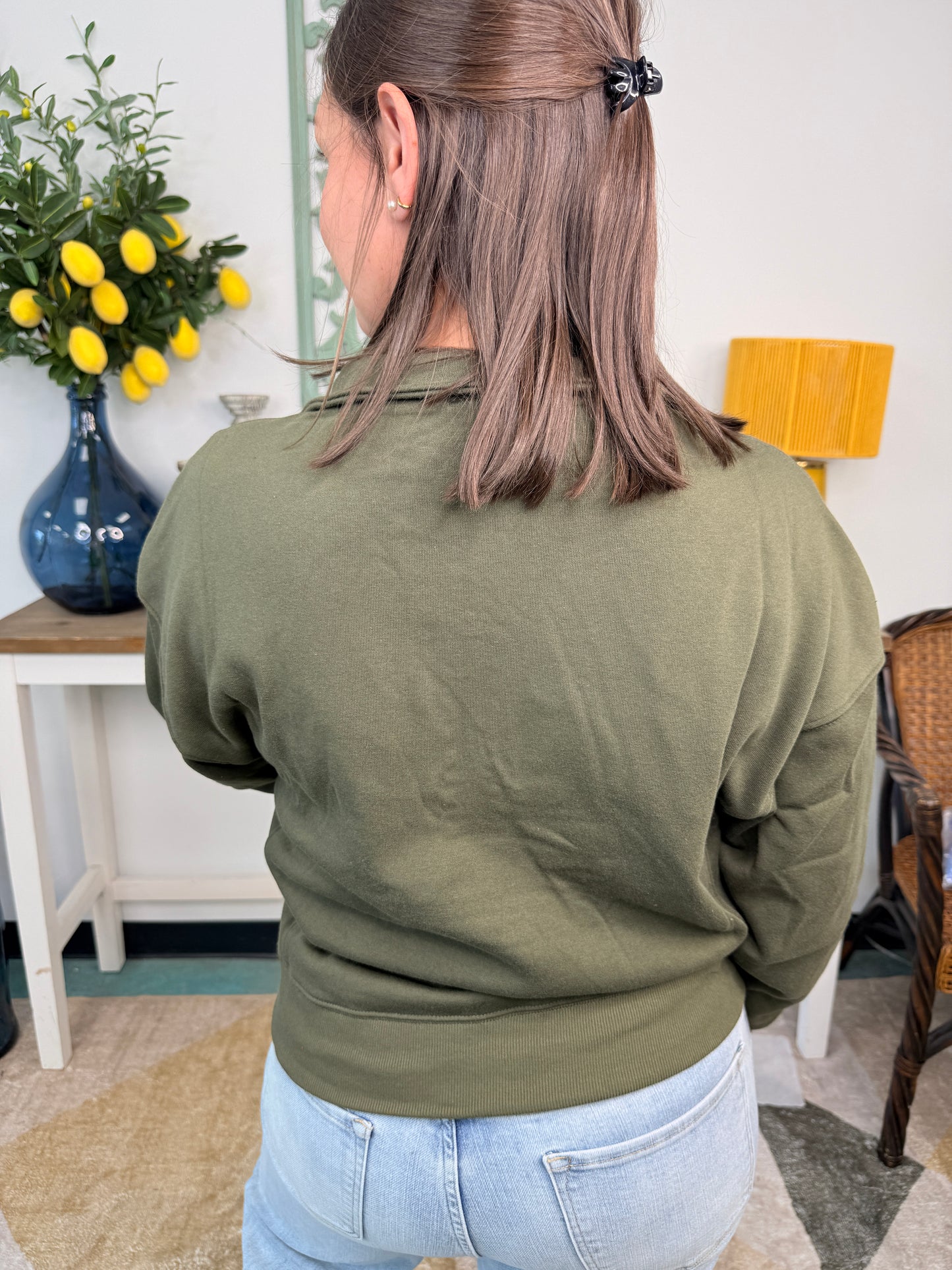 Fleece High Neck Half-Zip Sweatshirt *Final Sale*