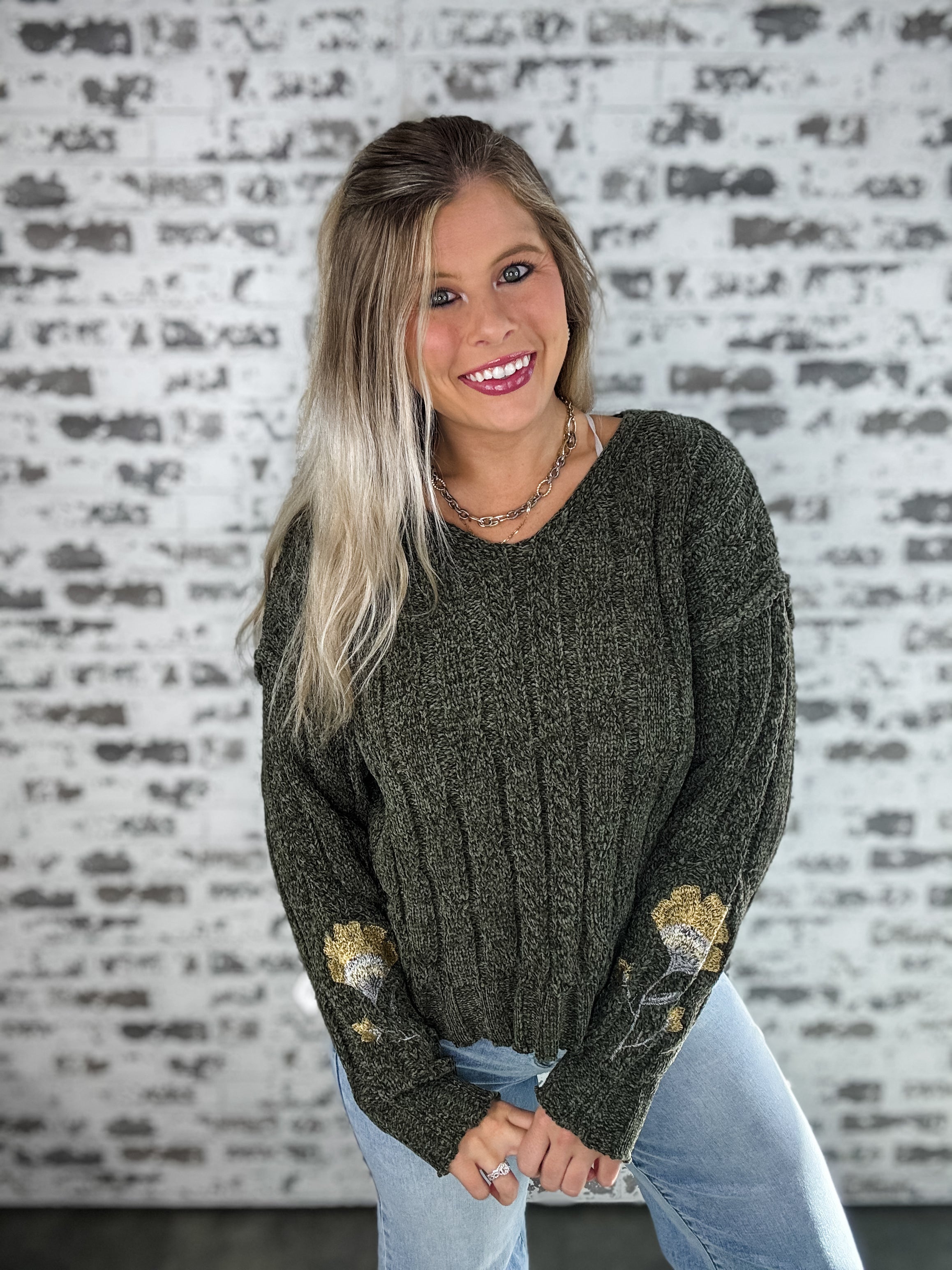 Bloom & Braids Top - Olive