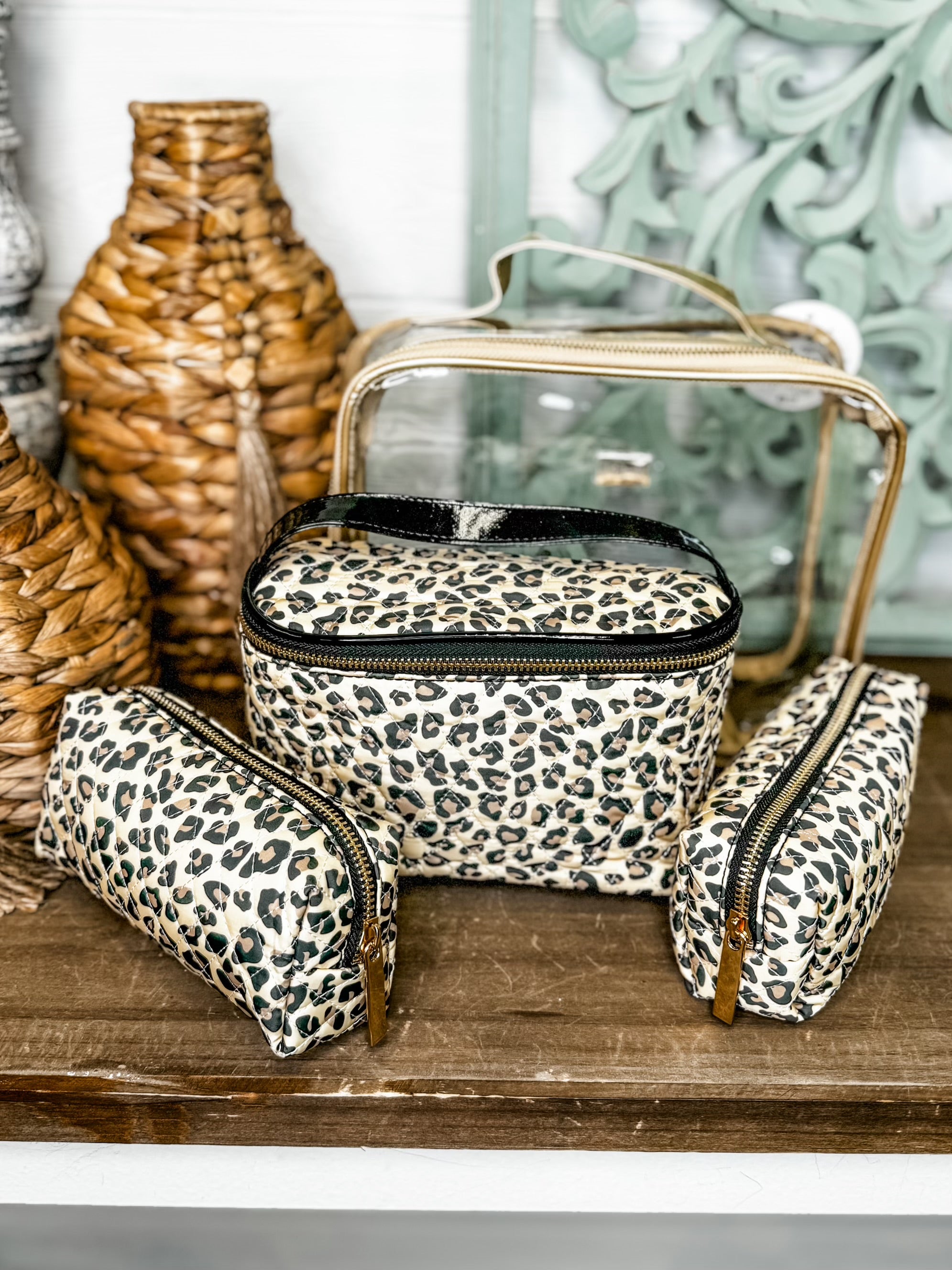 Lounging Leopard Clear Toiletry Bag