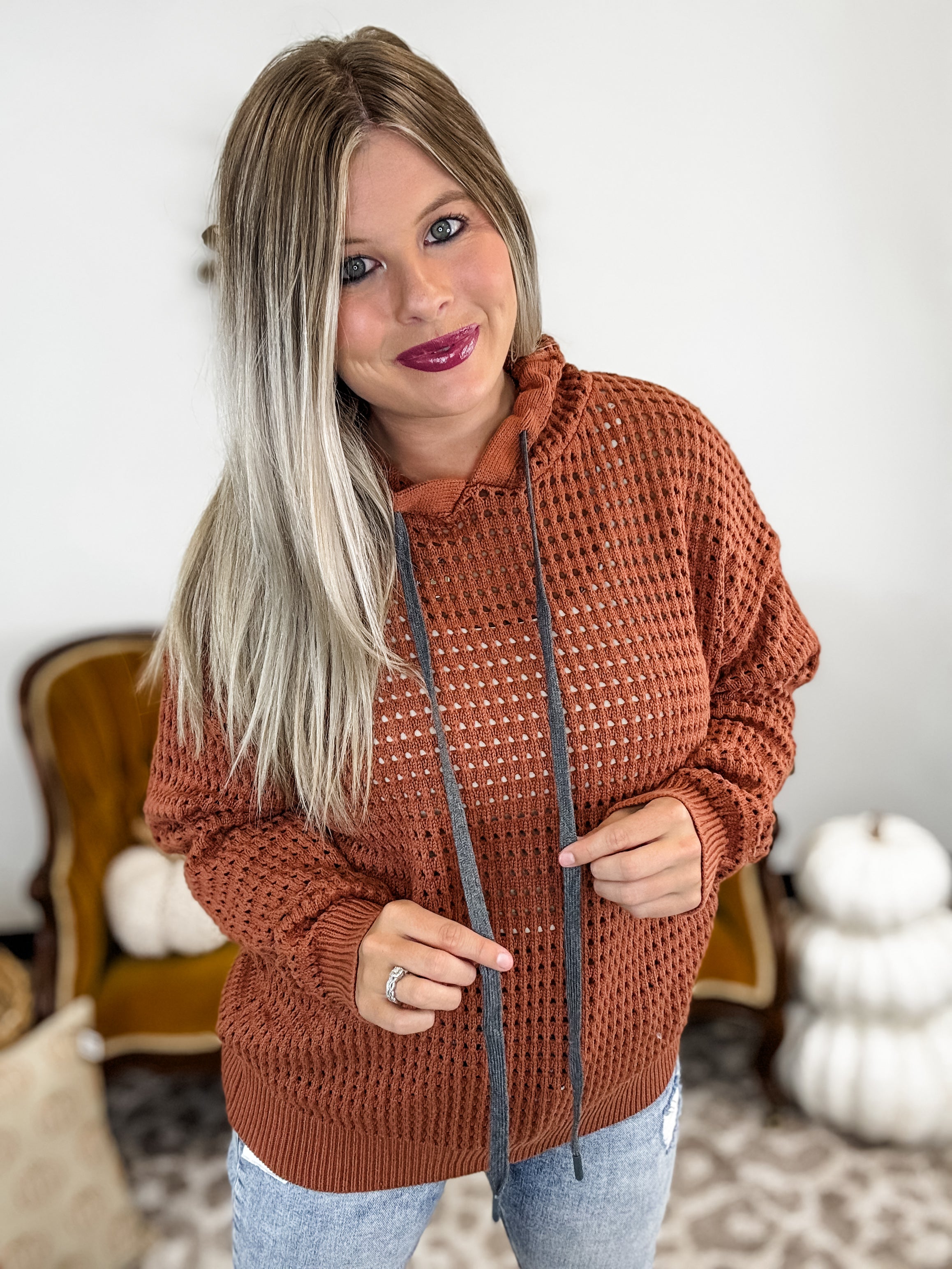 Hold You Down Hoodie - Rust FINAL SALE