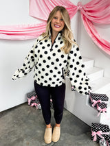Dot & Cozy Half-Zip Top FINAL SALE