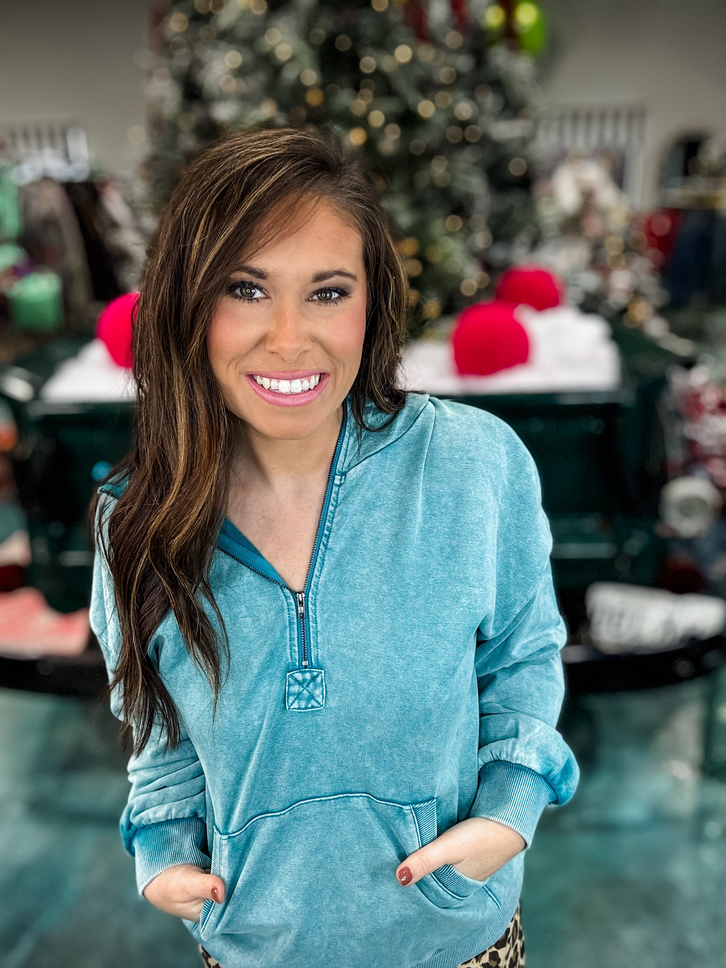 Soft Haze Baggy Hoodie - Teal