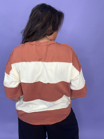 Polly Color Block Top Tee Shirt