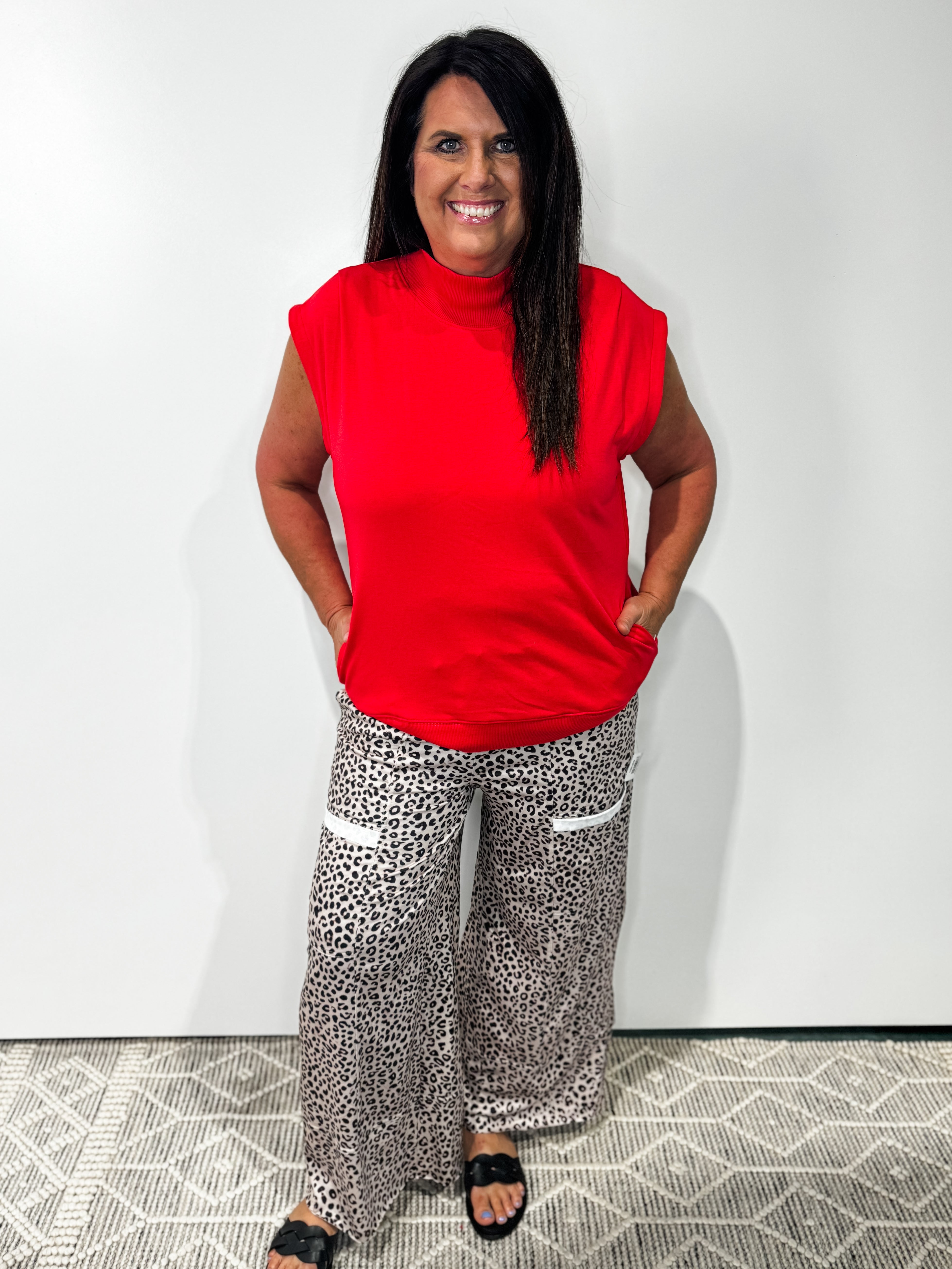 Clean Lines Cap Sleeve Top - Red DOORBUSTER