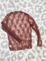 Lace Mesh Sheer Top - Brick (Plus Size Only) DOORBUSTER